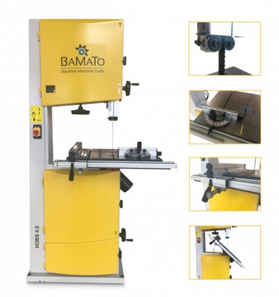 BAMATO Wood band saw HOBS 4.0 incl. fence set with fine adjustment